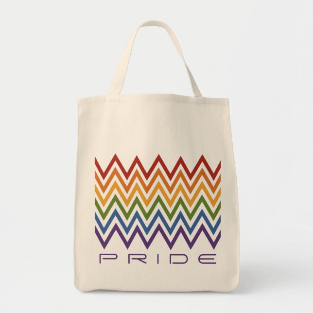 Rainbow Chevron Motif sacs personnalisés (Devant)