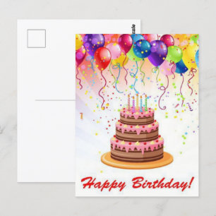 Rainbow Color Fireworks Anniversaire Carte postale