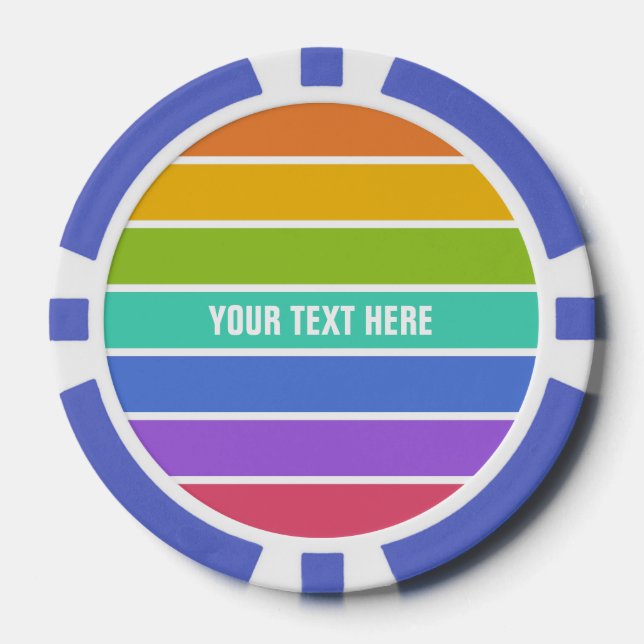Rainbow Colours jetons de poker personnalisés (Recto)