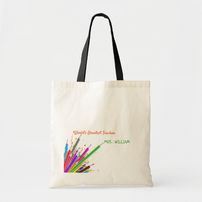 Rainbow Crayons Kindergarten Sac fourre-tout cadea (Devant)