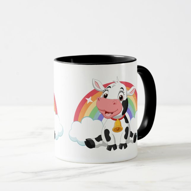 Rainbow Cute Baby Cow Mug (Devant droit)
