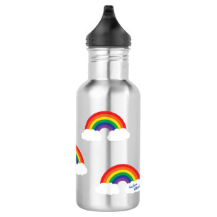 Rainbow Cute Kids Bouteille d'eau avec nom