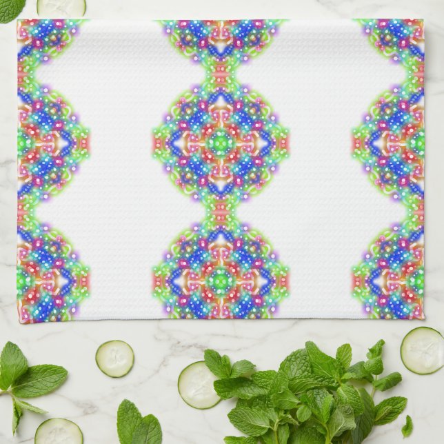 Rainbow Diamond Motif Boho Cuisine / Serviette de  (Plié)