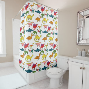 Rainbow DInosaurs rideau de douche