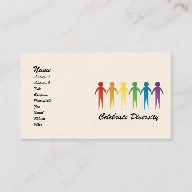 Rainbow Diversity Cartes de visite personnalisable (Devant)