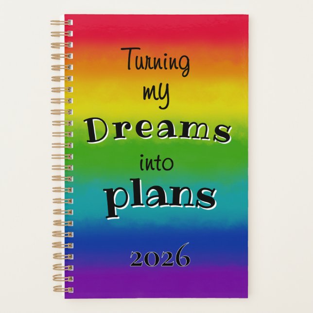 Rainbow Dreams into Plans Personal Planner (Devant)