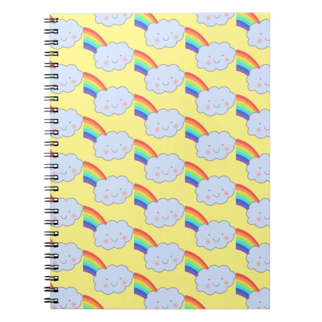 Rainbow et Cloud Cute Carnet Motif moderne (Devant)