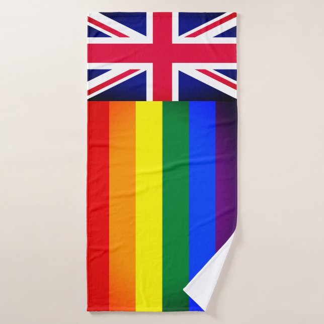 Rainbow Flag & Pride, communauté LGBT /British Fla (Serviette de bain)