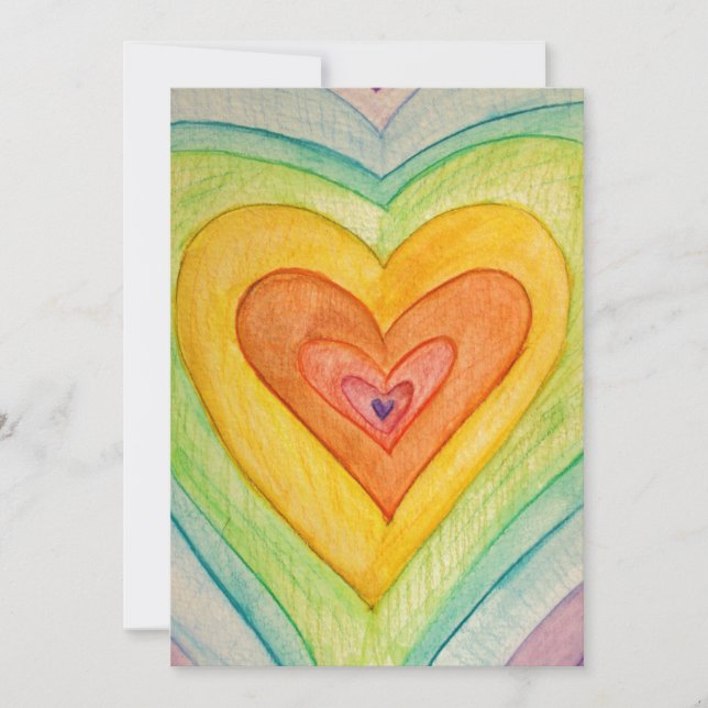 Rainbow Friendship Hearts Invitations ou invitatio (Devant)