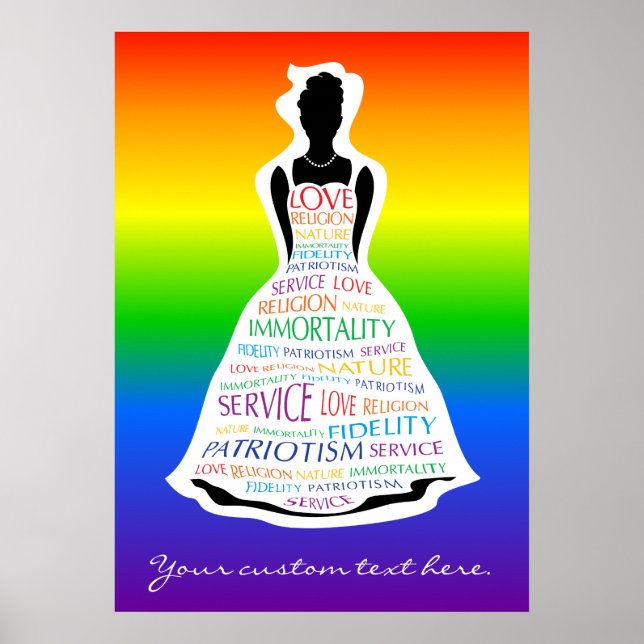 Rainbow Girls, Freemason Youth Custom Poster Cadea (Devant)