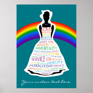 Rainbow Girls, Masonic Custom Poster Wall Art Cade