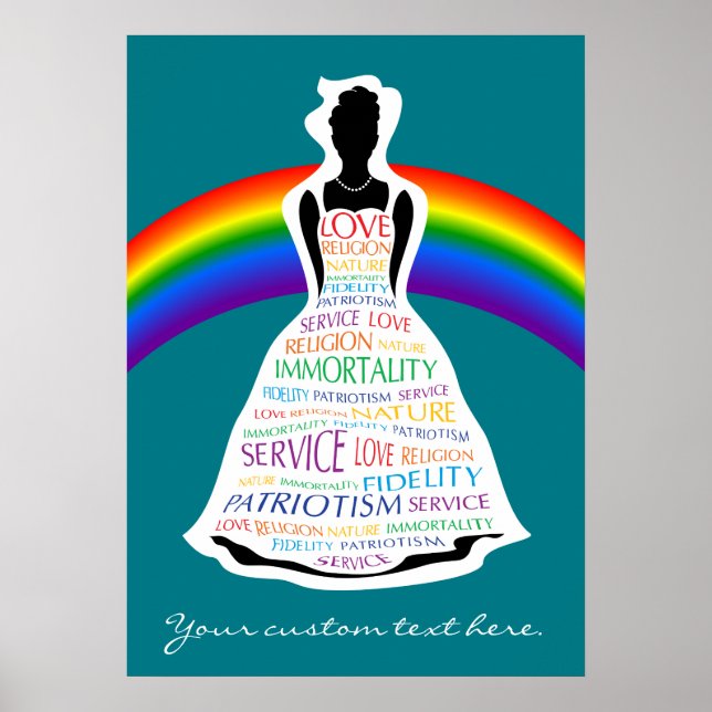 Rainbow Girls, Masonic Custom Poster Wall Art Cade (Devant)