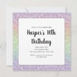 Rainbow Gradient dentelle Motif Anniversaire