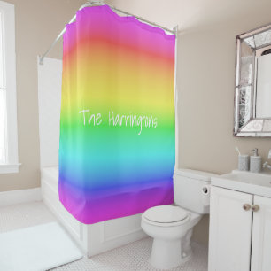 Rainbow Gradient nom personnalisé rideau de douche