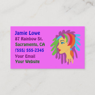 Rainbow Hair Girl Art Carte de visite