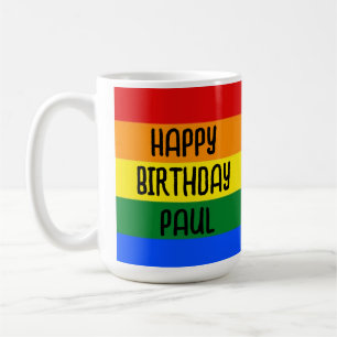 Rainbow Happy Birthday tasse