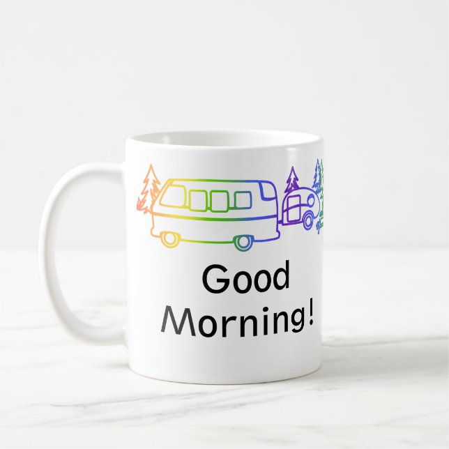 Rainbow Happy Campers Mug personnalisée (Gauche)