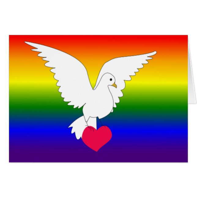 RAINBOW HEART DOVE (Devant Horizontal)