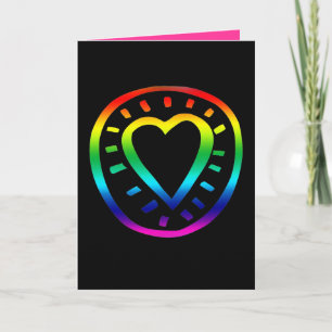 Rainbow Heart Gay Valentine's Day Carte noire