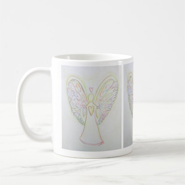Rainbow Heart Guardian Angel Coffee Cup ou Mug (Gauche)
