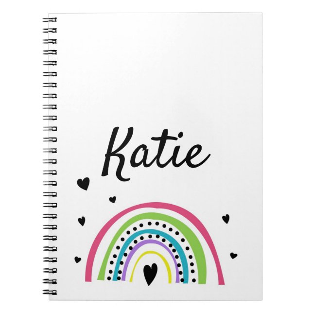 Rainbow Heart Little Girl Spiral Carnet photo (Devant)