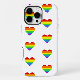 Rainbow Heart Motif iPhone 16 Pro Max Coque