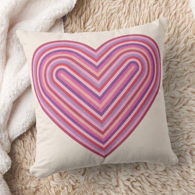 Rainbow Heart Valentine's Day Coussin - Plum (Créateur téléchargé)