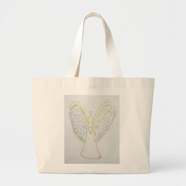 Rainbow Hearts Angel Art Sac fourre-tout (Devant)