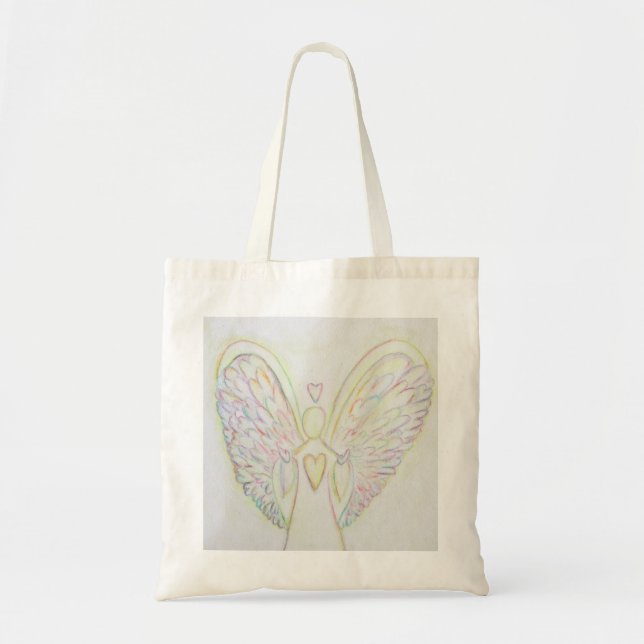 Rainbow Hearts Angel Art Sac fourre-tout (Devant)