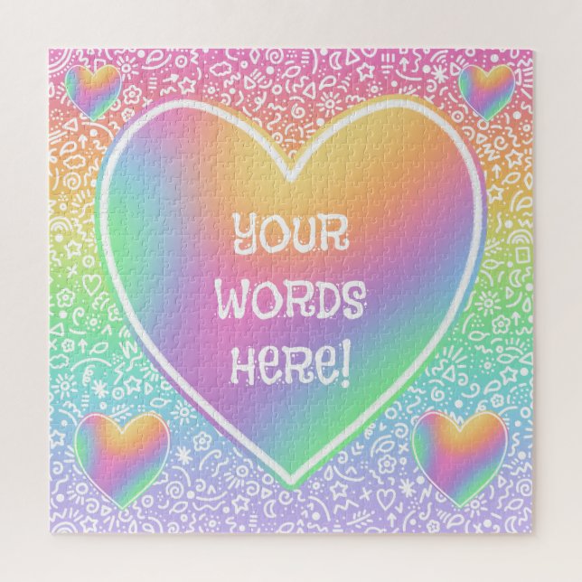 Rainbow Hearts Doodles Jigsaw Puzzle (Vertical)