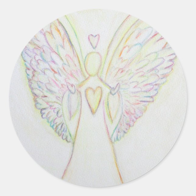 Rainbow Hearts Guardian Angel Art Autocollants per (Devant)