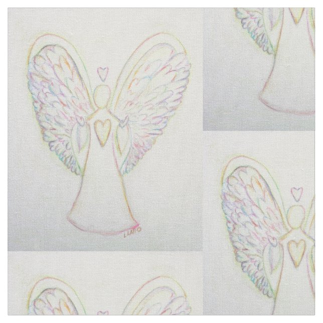 Rainbow Hearts Guardian Angel Art tissu (Fermer)