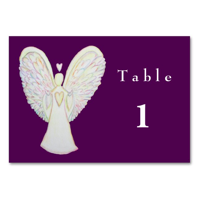 Rainbow Hearts Guardian Angel Carte de table perso (Devant)