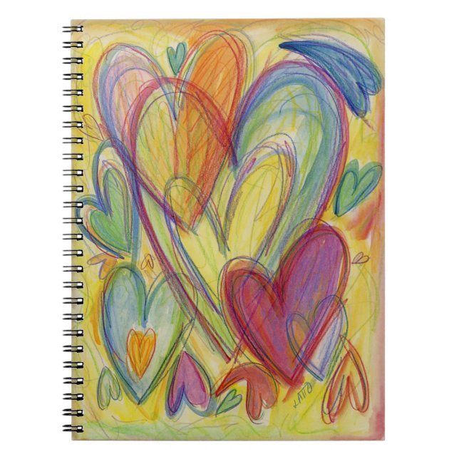 Rainbow Hearts Love Art Carnet Journal (Devant)