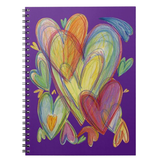 Rainbow Hearts Love Art Journal Carnet (Devant)