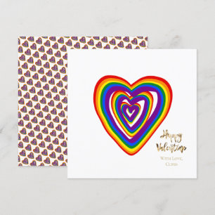 Rainbow Hearts Motif LGBTQ Saint Valentin