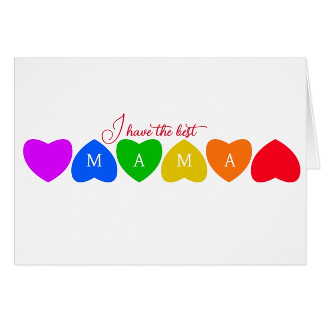Rainbow Hearts personnalisées Mama (Devant horizontal)