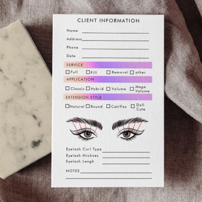 Rainbow Holographic Eyelash Extensions Carte (Rainbow Holographic Eyelash Extensions Map Business Card)