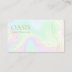Rainbow Holographic Gold Accents Carte de visite