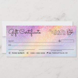 Rainbow Holographic Parties scintillant Check Cert