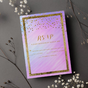 Rainbow Holographique or Confetti RSVP