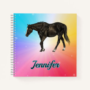 Rainbow Horse Carnet équestre coloré