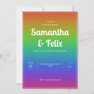 Rainbow Hue Ombre Faire-part de mariage