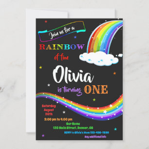 Rainbow invitation anniversaire Rainbow fête amusa