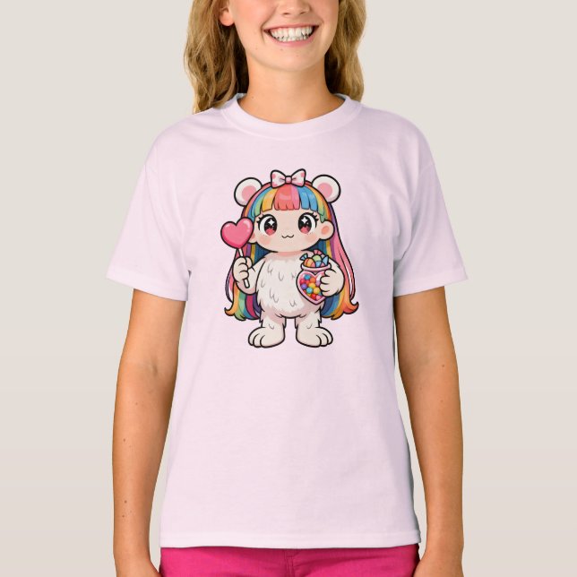 Rainbow Kawaii Bear T-Shirt (Devant)