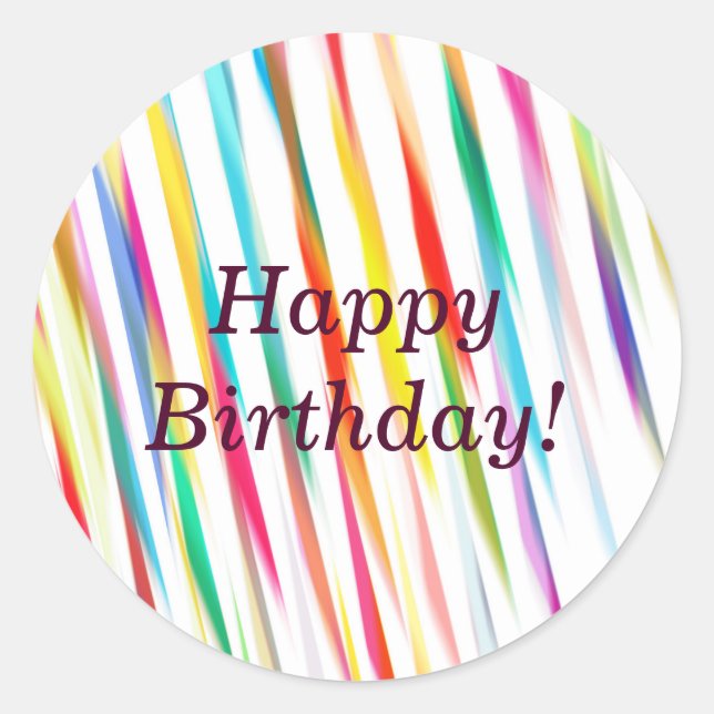 Rainbow Kisses - Happy Birthday Sticker (Devant)