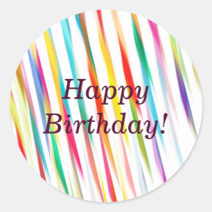 Rainbow Kisses - Happy Birthday Sticker