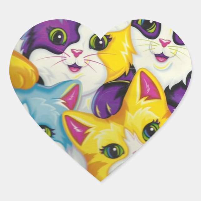 Rainbow Kitty Chat Autocollant personnalisé Filles (Devant)