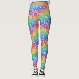 Rainbow Leopard Print Leggings | Bold Colorful