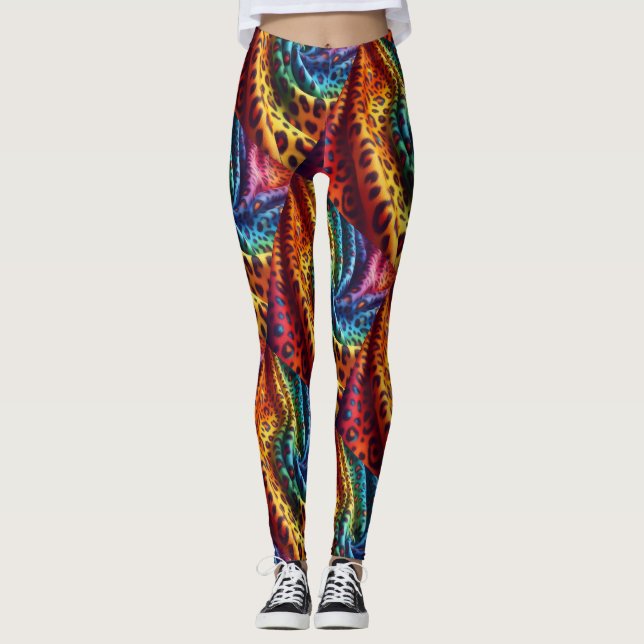 Rainbow Leopard Print Leggings | Psychedelic (Devant)